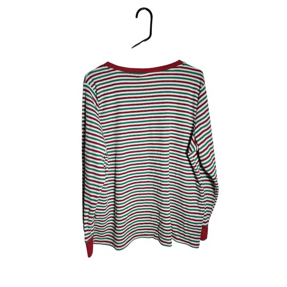 Macy's Family PJs Red Green & White Striped Long-Sleeve Thermal Top XXL - Picture 2 of 4